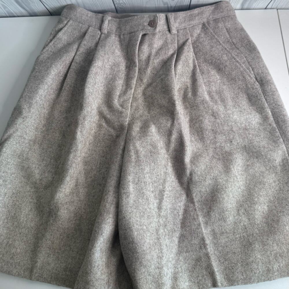 VTG 80s SAVANNA 114 100% Wool Tweed Pleated Bermuda Shorts High Rise 16